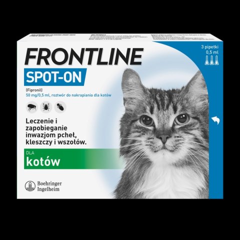 FRONTLINE Spot On Dla Kotów 3x0,5ml FRONTLINE Spot On Dla Kotów 3x0,5ml