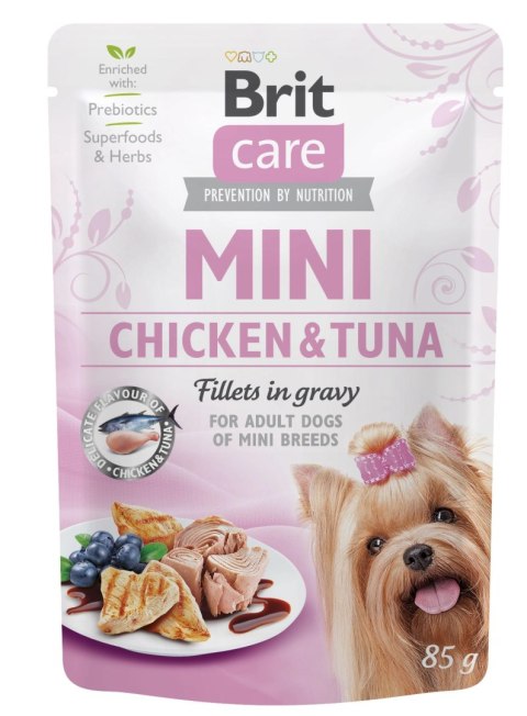 Brit Care Mini Pouch Filety W Sosie Z Kurczakiem I Tuńczykiem 85g