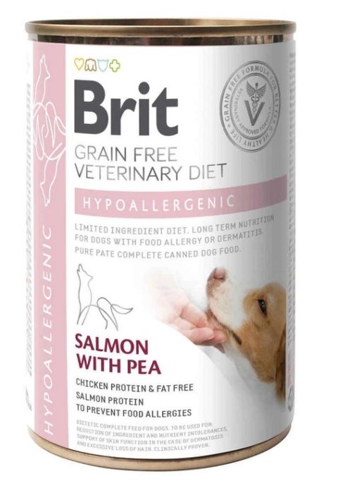 Brit Grain Free Veterinary Diet Dog Hypoallergenic Łosoś Z Groszkiem 400g Brit Grain Free Veterinary Diet Dog Hypoallergenic Łosoś Z Groszkiem 400g