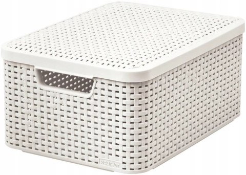 Curver Rattan Style Koszyk Z Pokrywą Kremowy M