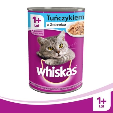 WHISKAS Mokra Karma Dla Kota 1+ Z Tuńczykiem W Galaretce 400g WHISKAS Mokra Karma Dla Kota 1+ Z Tuńczykiem W Galaretce 400g