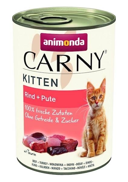 Animonda Cat Carny Kitten Wołowina + Serca Indyka 400g Animonda Cat Carny Kitten Wołowina + Serca Indyka 400g