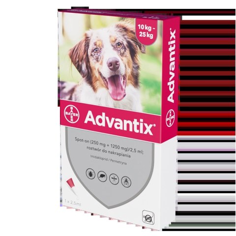 Bayer Advantix Krople Na Kleszcze I Pchły 2,5ml Bayer Advantix Krople Na Kleszcze I Pchły 2,5ml