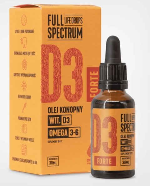 Cosma Cannabis Full Spectrum Olej Konopny Witamina D3 Forte Dla Ludzi 30ml Cosma Cannabis Full Spectrum Olej Konopny Witamina D3 Forte Dla Ludzi 30ml