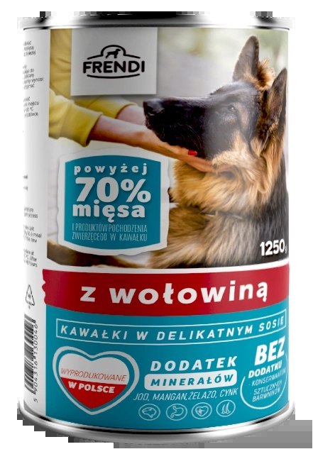 Frendi Kawałki W Delikatnym Sosie Z Wołowiną 1250g Frendi Kawałki W Delikatnym Sosie Z Wołowiną 1250g