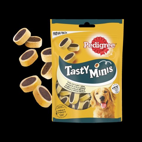 PEDIGREE® Tasty Minis 140g - przysmak dla dorosłych psów, o smaku wołowiny i sera PEDIGREE® Tasty Minis 140g - przysmak dla dorosłych psów, o smaku wołowiny i sera