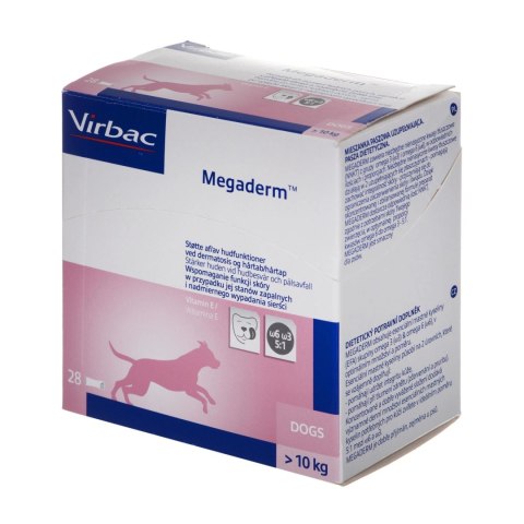 Virbac Megaderm 28x8 ml suplement diety dla psów 10-30 kg na problemy skórne Virbac Megaderm 28x8 ml suplement diety dla psów 10-30 kg na problemy skórne