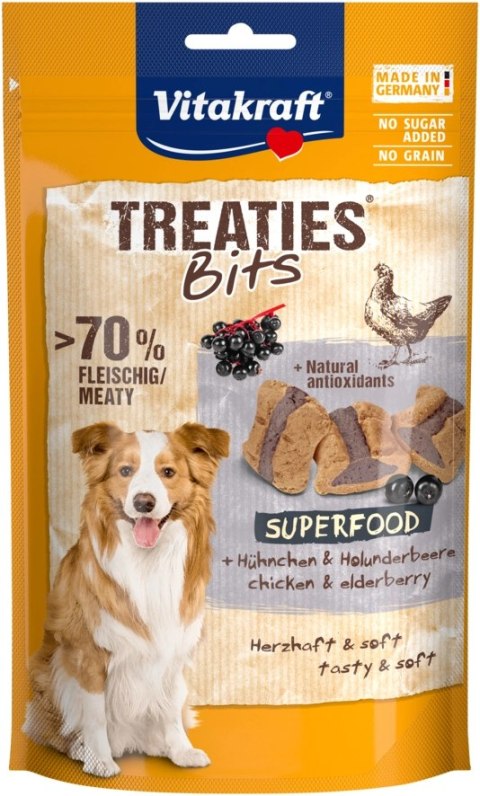 Vitakraft Treaties Bits superfood czarny bez 100g przysmak dla psa Vitakraft Treaties Bits superfood czarny bez 100g przysmak dla psa
