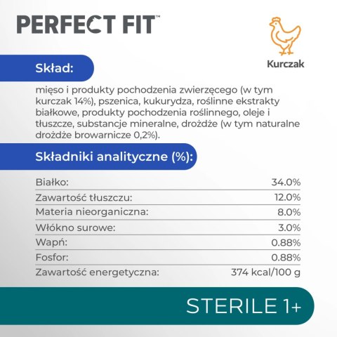 Perfect Fit™ - sucha karma pełnoporcjowa dla dorosłych kotów po zabiegu kastracji, bogata w kurczaka 7kg Perfect Fit™ - sucha karma pełnoporcjowa dla dorosłych kotów po zabiegu kastracji, bogata w kurczaka 7kg