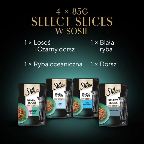 Sheba Saszetka Selection In Sauce Smaki Rybne 4x85g Sheba Saszetka Selection In Sauce Smaki Rybne 4x85g