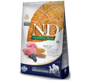 Farmina N&D Ancestral Grain Canine Adult Medium&Maxi Lamb&Blueberry 12kg