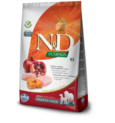 Farmina N&D Pumpkin Grain Free Canine Adult Medium&Maxi Chicken&Pomegranate 12kg