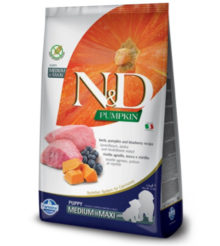 Farmina N&D Pumpkin Grain Free Canine Puppy Medium&Maxi Lamb&Blueberry 12kg