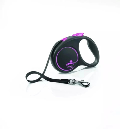 Flexi Smycz Black Design M Taśma 5m Do 25kg Różowa Flexi Smycz Black Design M Taśma 5m Do 25kg Różowa