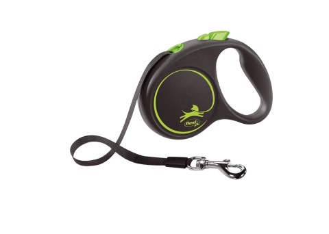 Flexi Smycz Black Design M Taśma 5m Do 25kg Zielona Flexi Smycz Black Design M Taśma 5m Do 25kg Zielona