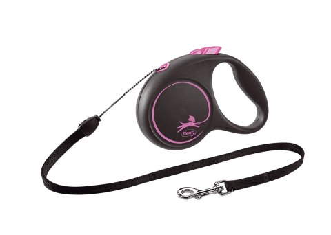 Flexi Smycz Black Design S Linka 5m Do 15kg Różowa Flexi Smycz Black Design S Linka 5m Do 15kg Różowa