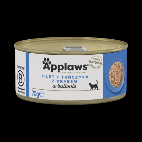 APPLAWS Tuna Fillet With Crab In Broth Tin 70g APPLAWS Tuna Fillet With Crab In Broth Tin 70g