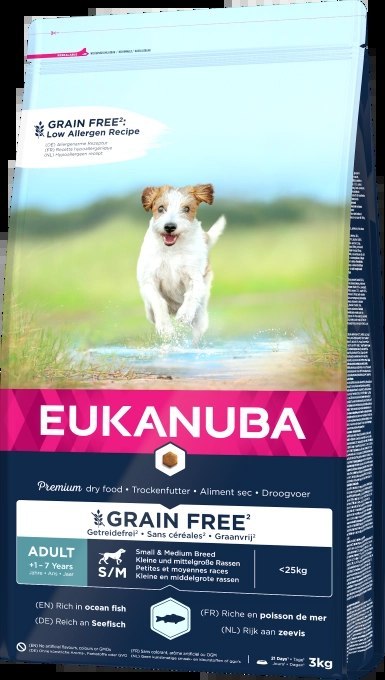 Eukanuba Adult Small&Medium Grain Free Łosoś 3kg Eukanuba Adult Small&Medium Grain Free Łosoś 3kg