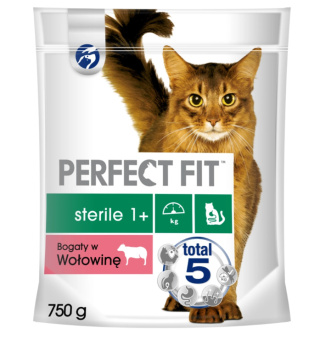PERFECT FIT Sterile 1+ Z Wołowiną 750g