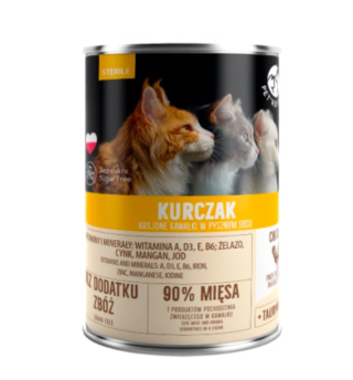 PetRepublic Kurczak Krojone Kawałki W Delikatnym Sosie Dla Kotów Sterylizowanych 400g