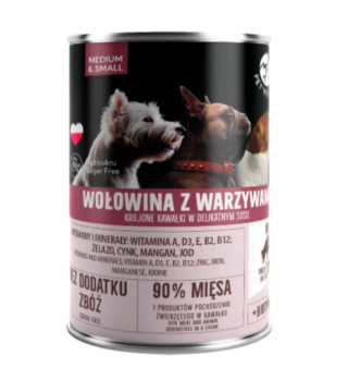 PetRepublic Wołowina Z Warzywami Krojone Kawałki W Delikatnym Sosie 400g