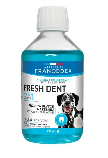 Zolux Francodex Fresh Dent Płyn Do Higieny Jamy Ustnej Dla Psów I Kotów 250ml Zolux Francodex Fresh Dent Płyn Do Higieny Jamy Ustnej Dla Psów I Kotów 250ml