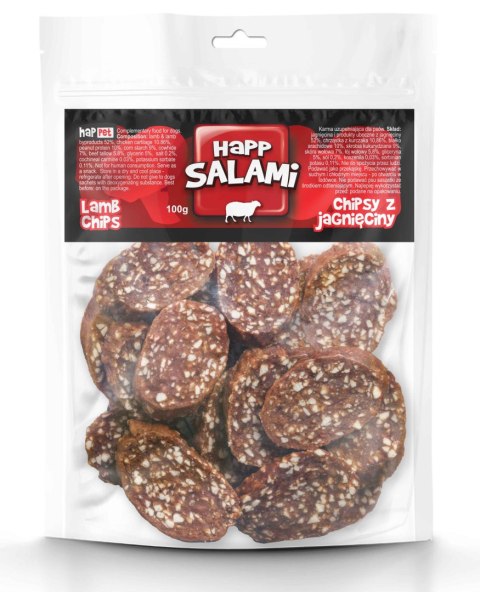Chipsy z salami z jagnięciny 100g Chipsy z salami z jagnięciny 100g