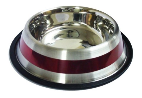 Miska Happet MM81 stalowa pasek czerw. 33cm/2.4l Miska Happet MM81 stalowa pasek czerw. 33cm/2.4l