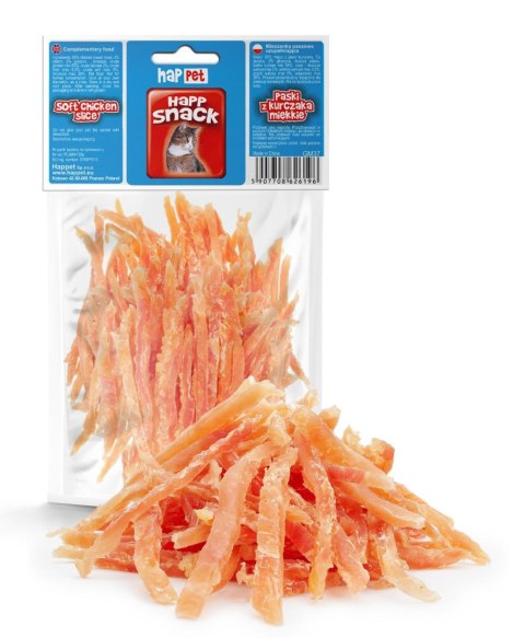 Przysmaki dla kota - paski z kurczaka miękkie 100g Happet Przysmaki dla kota - paski z kurczaka miękkie 100g Happet