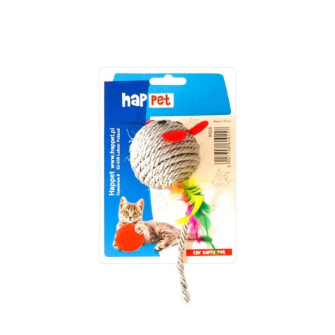 Zabawka mysz piórka Happet K028 sizal 6.5cm Zabawka mysz piórka Happet K028 sizal 6.5cm