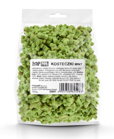 Ciastka dla psów - kosteczki mint Happet DB07 500g Ciastka dla psów - kosteczki mint Happet DB07 500g