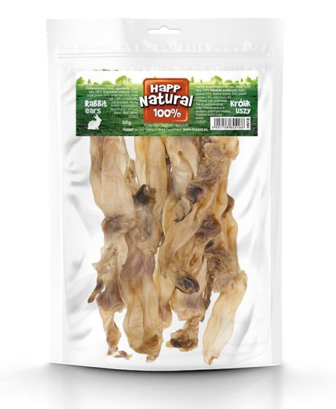 Królik uszy 100% naturalne gryzak, 80g