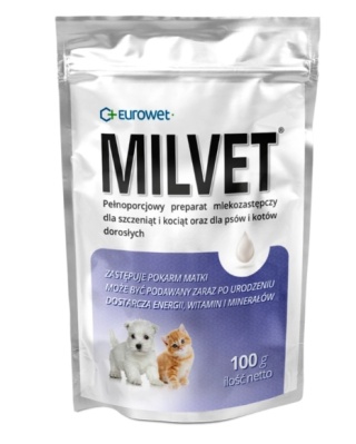 Eurowet Milvet Mleko Zastępcze Dla Szczeniąt I Kociąt 100g