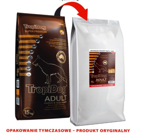 Tropidog Super Premium Adult Medium & Large Breed Jagnięcina Z Ryżem 15kg Tropidog Super Premium Adult Medium & Large Breed Jagnięcina Z Ryżem 15kg