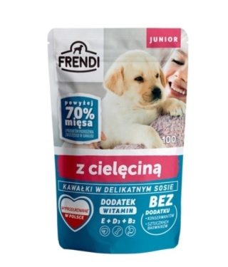 Frendi- Junior, Kawałki w delikatnym sosie z cielęciną 10x 100g 
