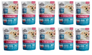 Frendi- Junior, Kawałki w delikatnym sosie z cielęciną 10x 100g 