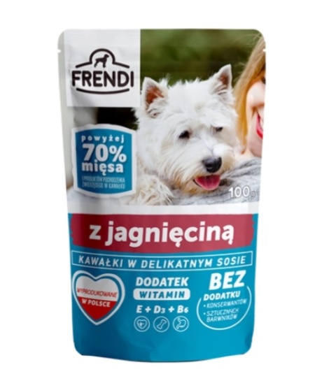 Frendi- Kawałki w delikatnym sosie z jagnięciną 100g.