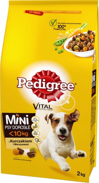 Pedigree Sucha Karma Dla Dorosłych Psów Małych Ras Z Kurczakiem I Warzywami 2kg