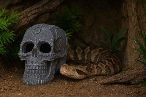 R205 ozdoba terrarium czaszka Muerte