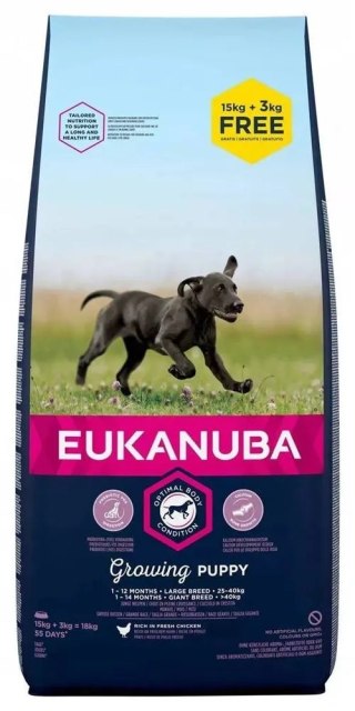 Eukanuba Puppy&Junior Large Breed 18kg (15kg + 3kg GRATIS)