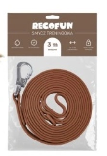 RecoFun Smycz treningowa z PVC brązowa