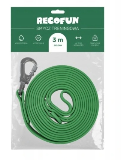RecoFun Smycz treningowa z PVC zielona