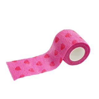 Bandaż kohezyjny 5 cm x 4,5m różowy w serduszka