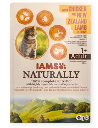 IAMS Naturally Z Kurczakiem I Jagnięciną Nowozelandzką W Sosie 85g