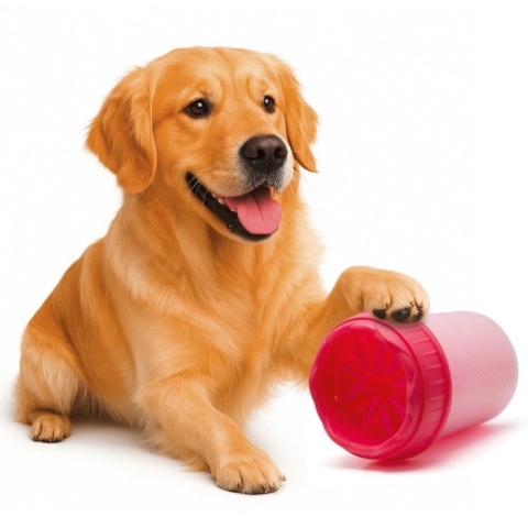 Czyścik do łap M/L różowy