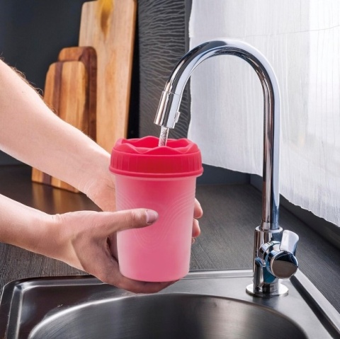 Czyścik do łap S/M różowy