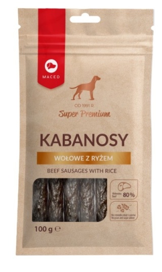 MACED Kabanosy wołowe z ryżem 100g
