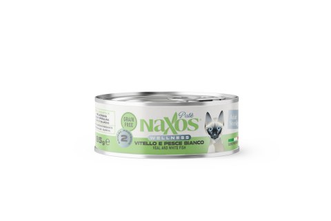 NAXOS CAT STERILIZED Puszka dla kotów sterylizowanych o smaku cielęciny i białej ryby 85g