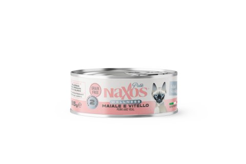 NAXOS CAT STERILIZED Puszka dla kotów sterylizowanych o smaku wieprzowiny i cielęciny 85g