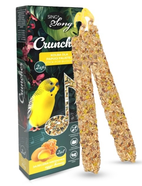Sing&Song Cruncher Dla Papużki Falistej Jajeczno-Miodowy 85g 2w1
